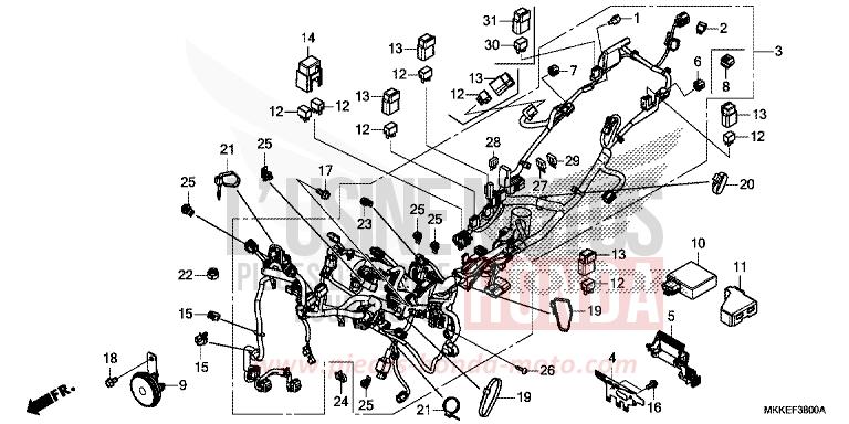 FAISCEAU DES FILS de Africa Twin DEGITAL SILVER METALLIC (NHA30D) 2019